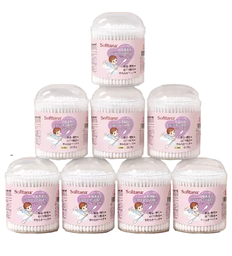 Tăm Bông SoftTana Trẻ Em  Lốc 12 Hủ